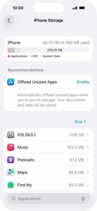 Press the required app.