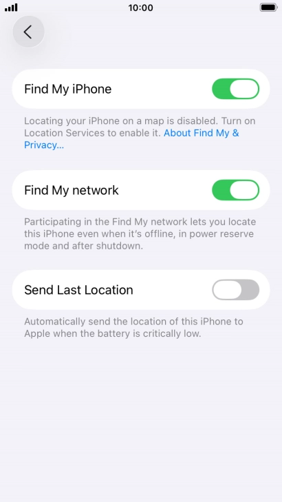 Press the indicator next to 