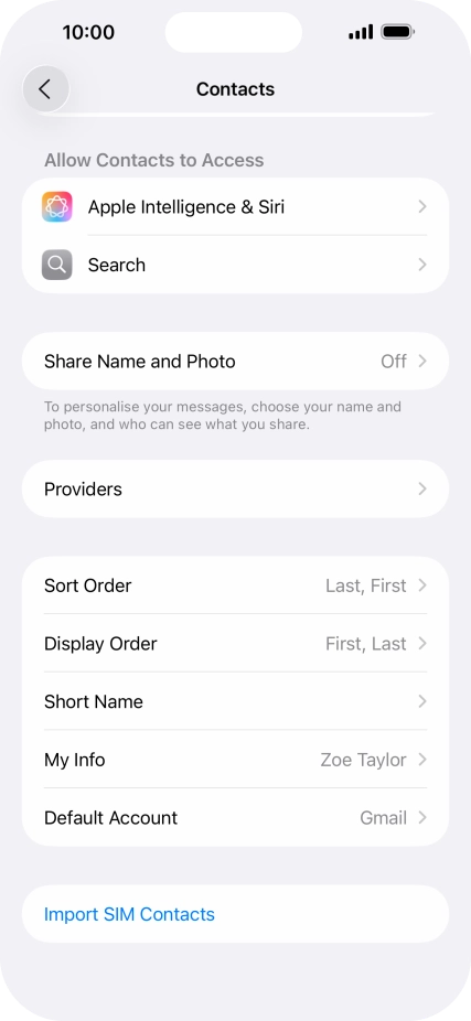 Press Import SIM Contacts. Press Import SIM Contacts.