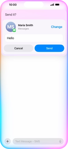 If an app is open on your phone, such as Messages, you can also use the functions available here, e.g.: REPLY [text].