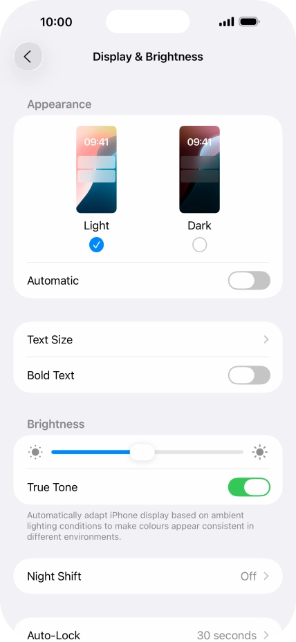Press and drag the indicator below 