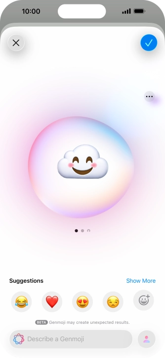 Slide your finger right or left on the screen to see the generated results.