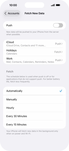 If you turn off the function, press the required setting.