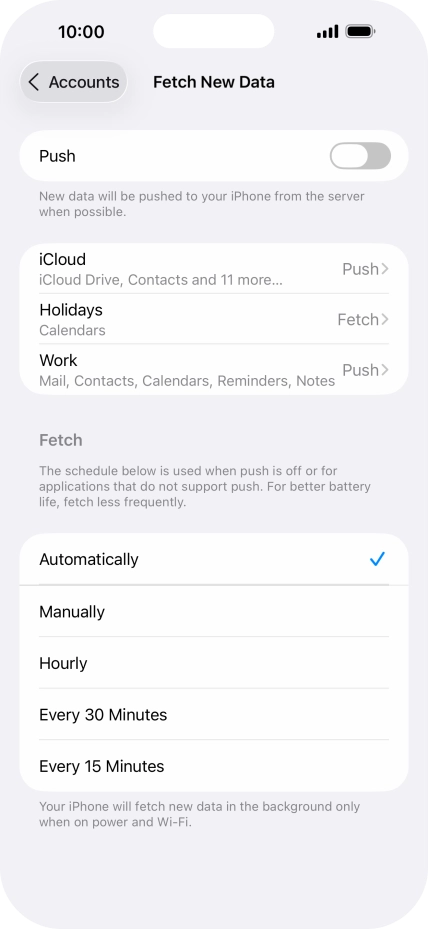 If you turn off the function, press the required setting.