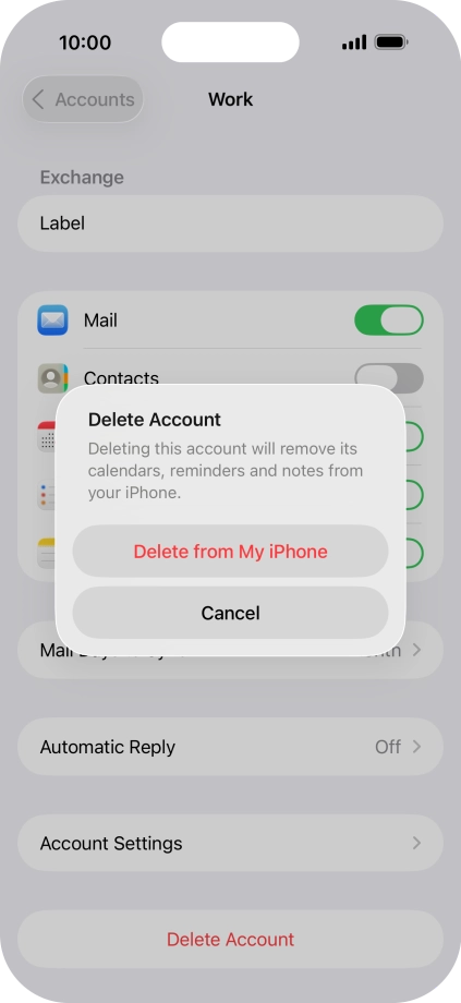 Press Delete from My iPhone.