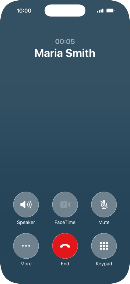 Press More during an ongoing call.