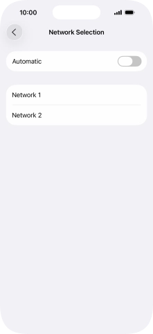 If you turn off the function, press the required network.