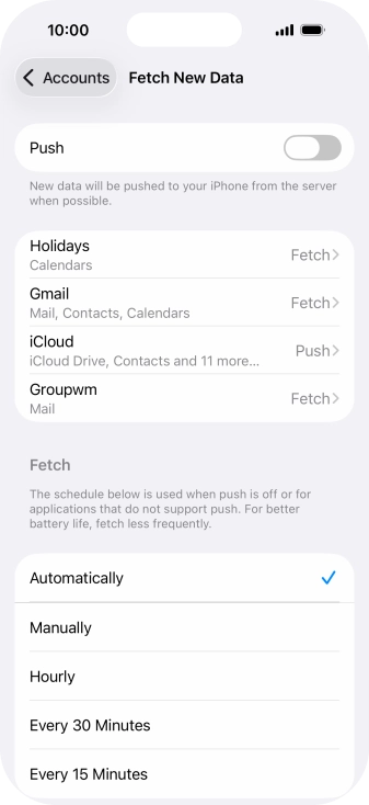 If you turn off the function, press the required setting.