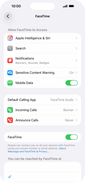 Press the indicator next to 