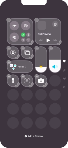 Press Add a Control and follow the instructions on the screen to add the required function to Control Centre. Press Add a Control and follow the instructions on the screen to add the required function to Control Centre.