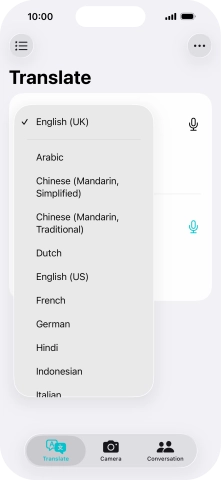 Press the required source language.