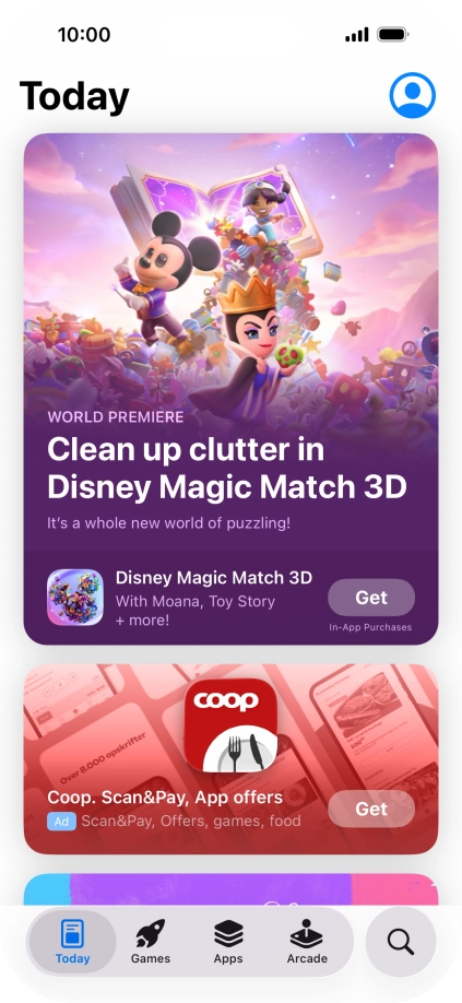 Press the search icon.