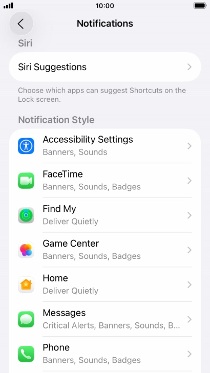 Press the required application. Press the required application.