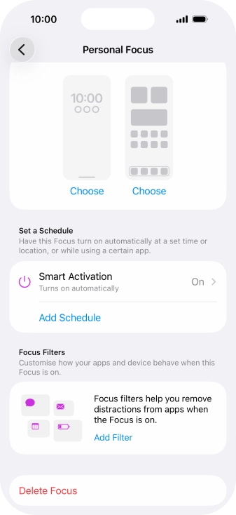 Press the required screen type and follow the instructions on the screen to select the required settings.
