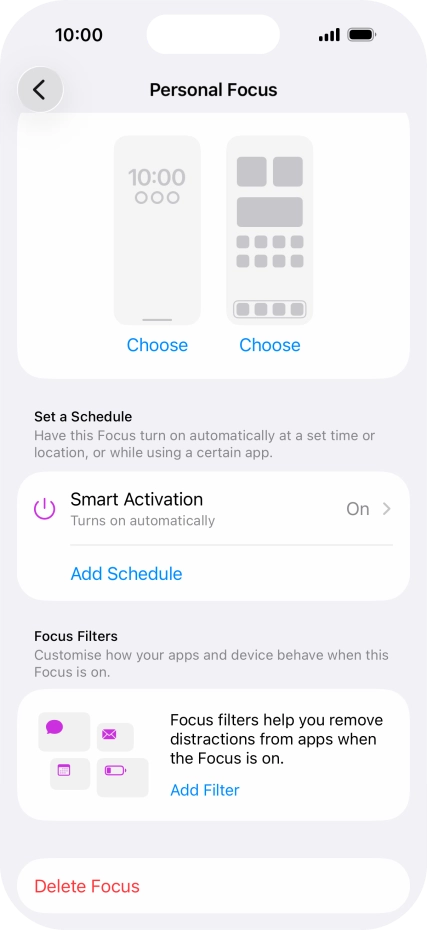 Press the required screen type and follow the instructions on the screen to select the required settings.