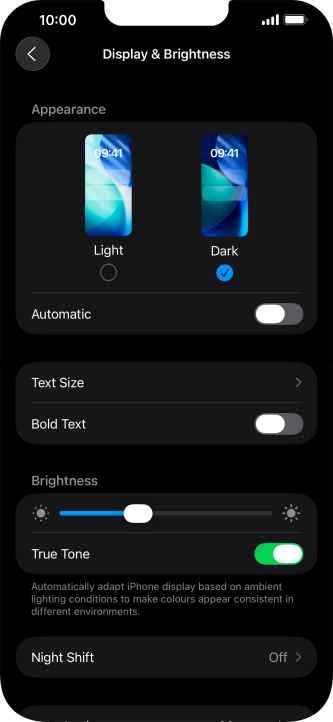 Press the indicator next to 