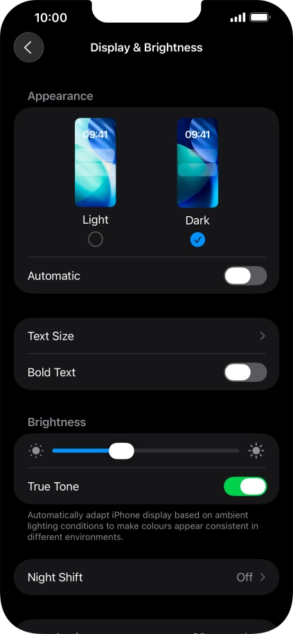 Press the indicator next to 