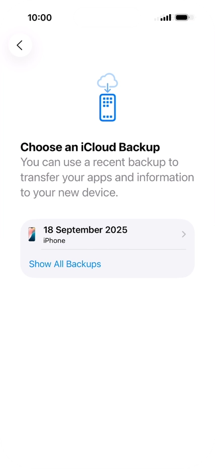 Press the required backup and your phone restores the content of the selected backup. Subsequently, follow the instructions on the screen to set up your phone and prepare it for use.