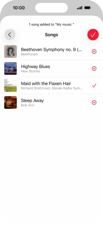 Press the confirm icon.