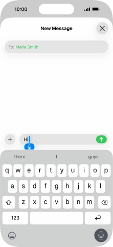 Press the microphone icon to end dictation.