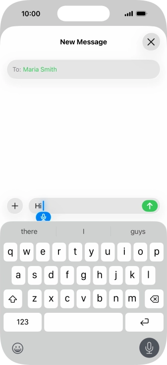 Press the microphone icon to end dictation.