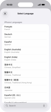 Press the required language.