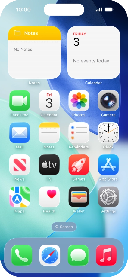 Slide your finger right on the screen to open the widget menu.