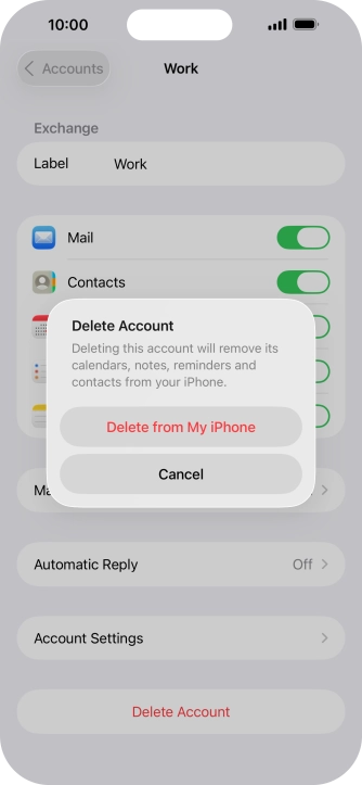 Press Delete from My iPhone.