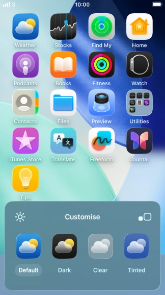 Press the required setting to select the size of app icons on the home screen. Press the required setting to select the size of app icons on the home screen.
