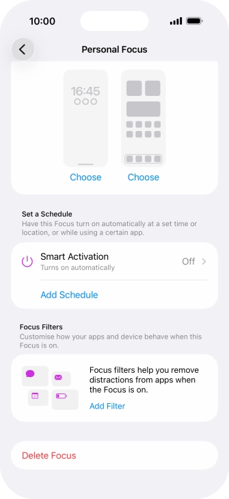 Press the required setting below Press the required setting below