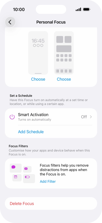 Press the required setting below Press the required setting below