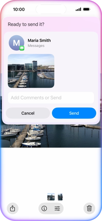 Ask Siri to share the screen content with your contacts. Ask Siri to share the screen content with your contacts.