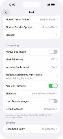 Press Default Account.