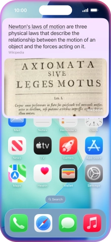 Ask questions or ask Siri to find information on the internet. Ask questions or ask Siri to find information on the internet.