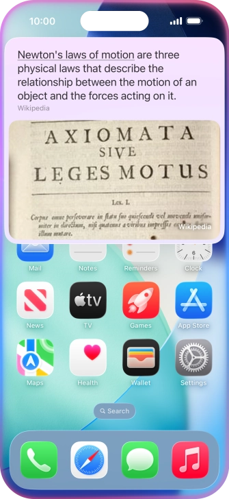 Ask questions or ask Siri to find information on the internet. Ask questions or ask Siri to find information on the internet.