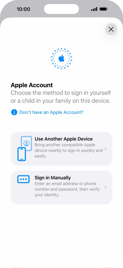 Press Sign in Manually.