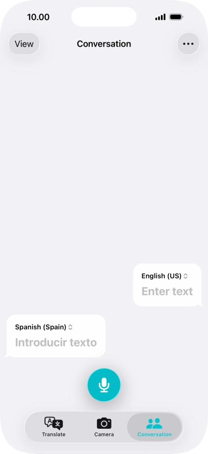 Press the microphone icon and say the required word or sentence.