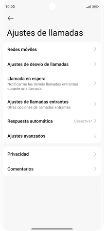 Pulsa Ajustes de desvío de llamadas. Pulsa Ajustes de desvío de llamadas.