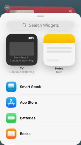 Press the required widget. Press the required widget.