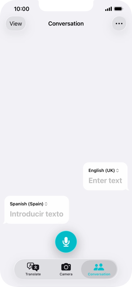Press the microphone icon and say the required word or sentence.