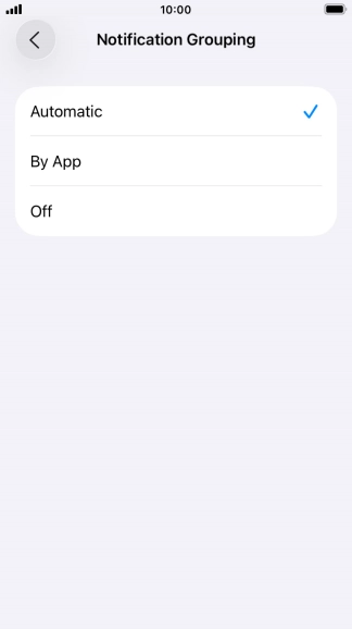 Press the required setting. Press the required setting.