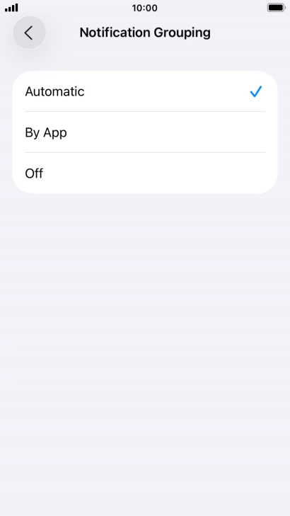 Press the required setting. Press the required setting.