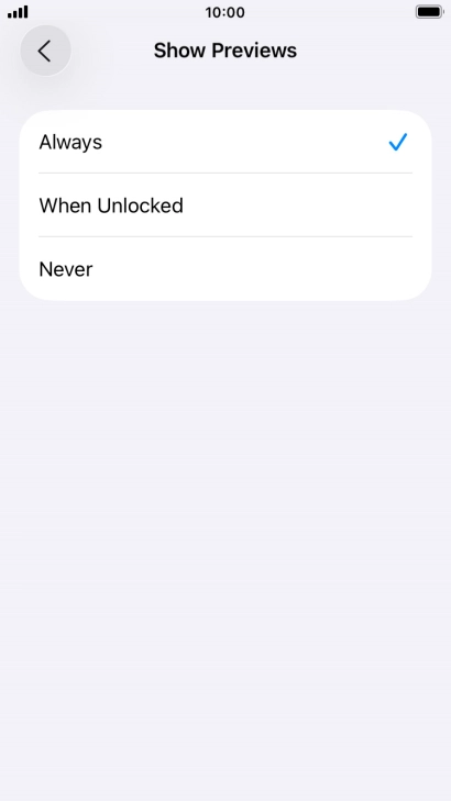 To select notification preview on the lock screen, press Always. To select notification preview on the lock screen, press Always.
