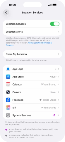 Press the required app.
