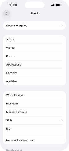 The Network Provider Lock status is displayed next to Network Provider Lock.