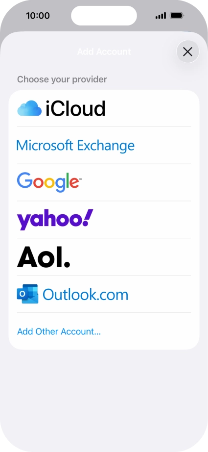 Press Microsoft Exchange.