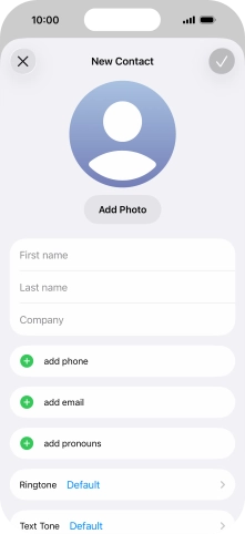 Press First name and key in the first name.