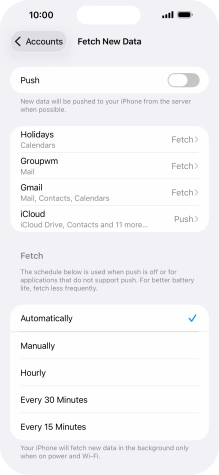 If you turn off the function, press the required setting.