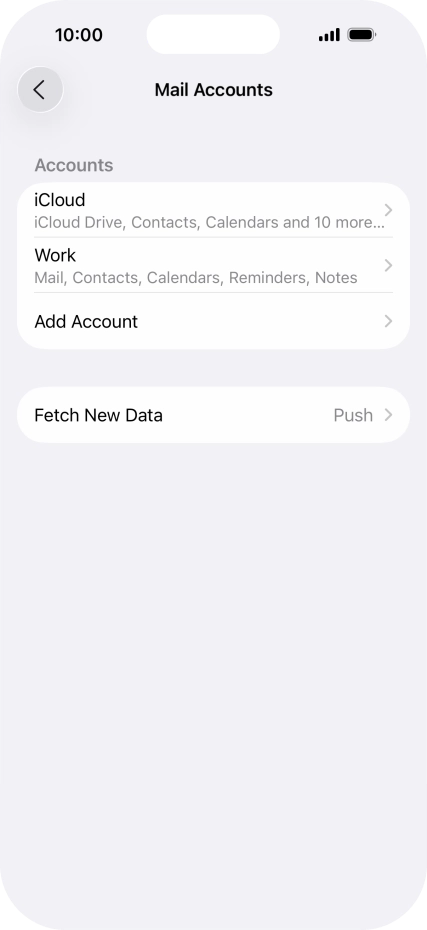 Press the required email account.
