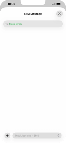 Press the text input field and write the text for your text message.